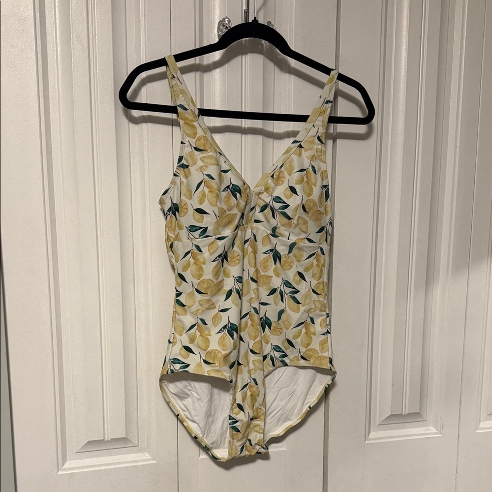 Current Tyed Med - Lemon Print One-Piece Swimsuit - Yellow, White & Green